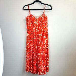 Joie Silk Blend A-Line Midi Dress / Paradise Red